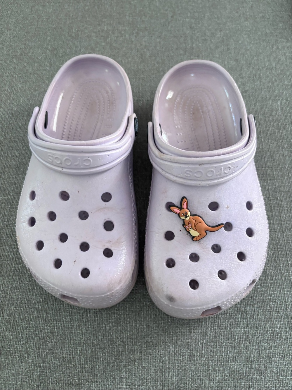 CROCS Kids Clog in Light Lavender with Kangaroo Charm